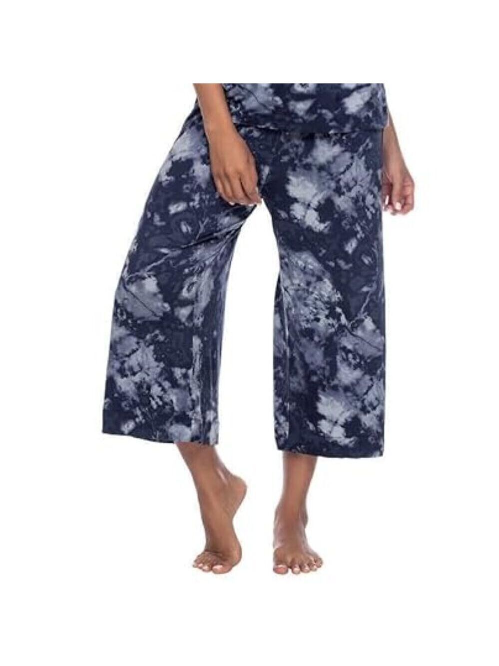 Honeydew Intimates Palazzo Pajama Lounge Bottoms Navy Tie Dye Capris Size L